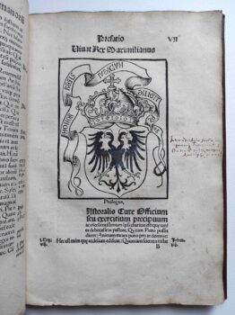 Hug Schlettstadt Buch Quadruvium Ecclesie Lehrbuch Staatsrecht Holzschnitt Vivat Maximilian - Latein